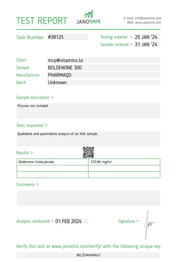 Boldenone Undecylenate 300 – Pharmaqo Labs - Image 2
